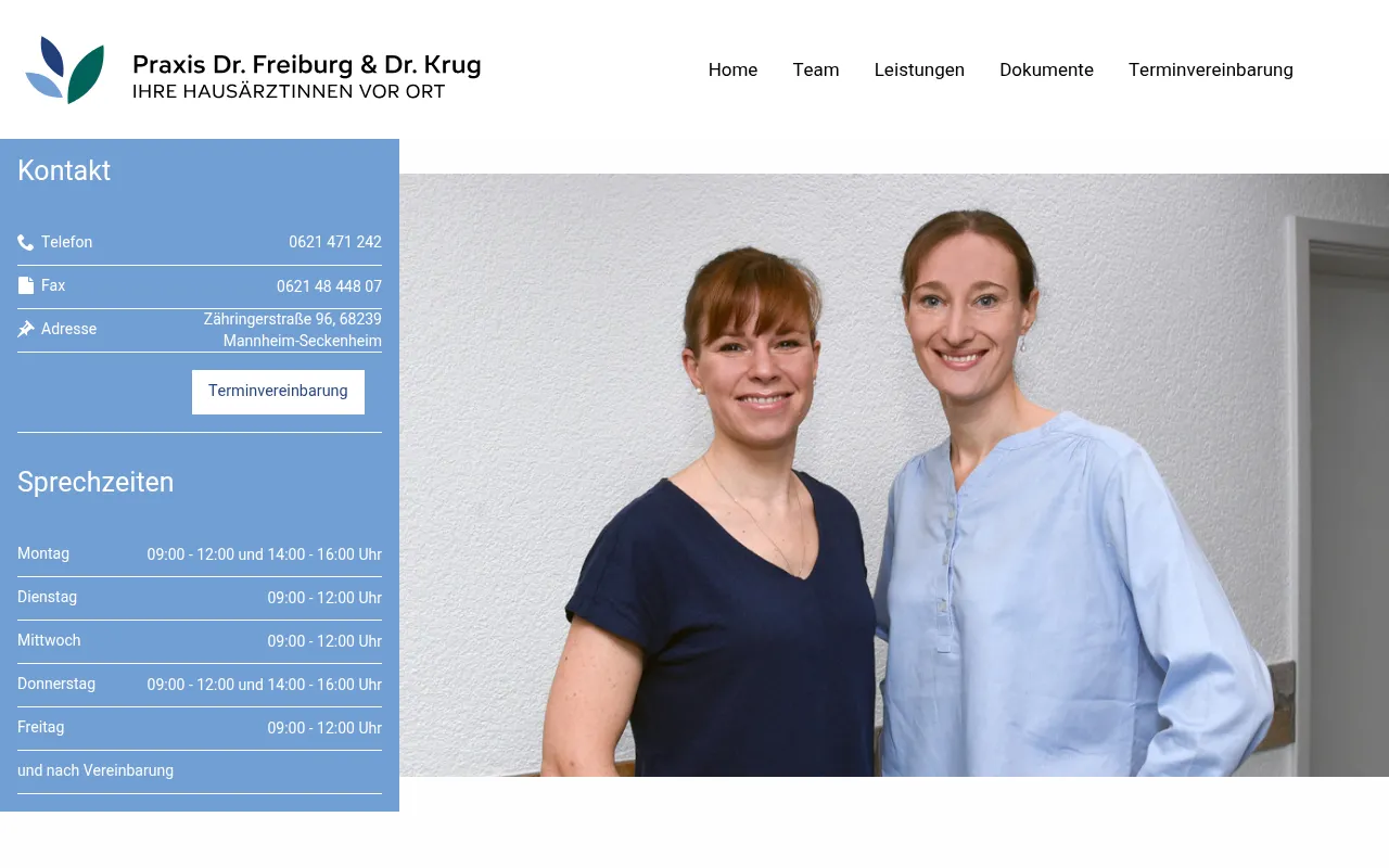 Screenshot of praxis-freiburg-krug.de
