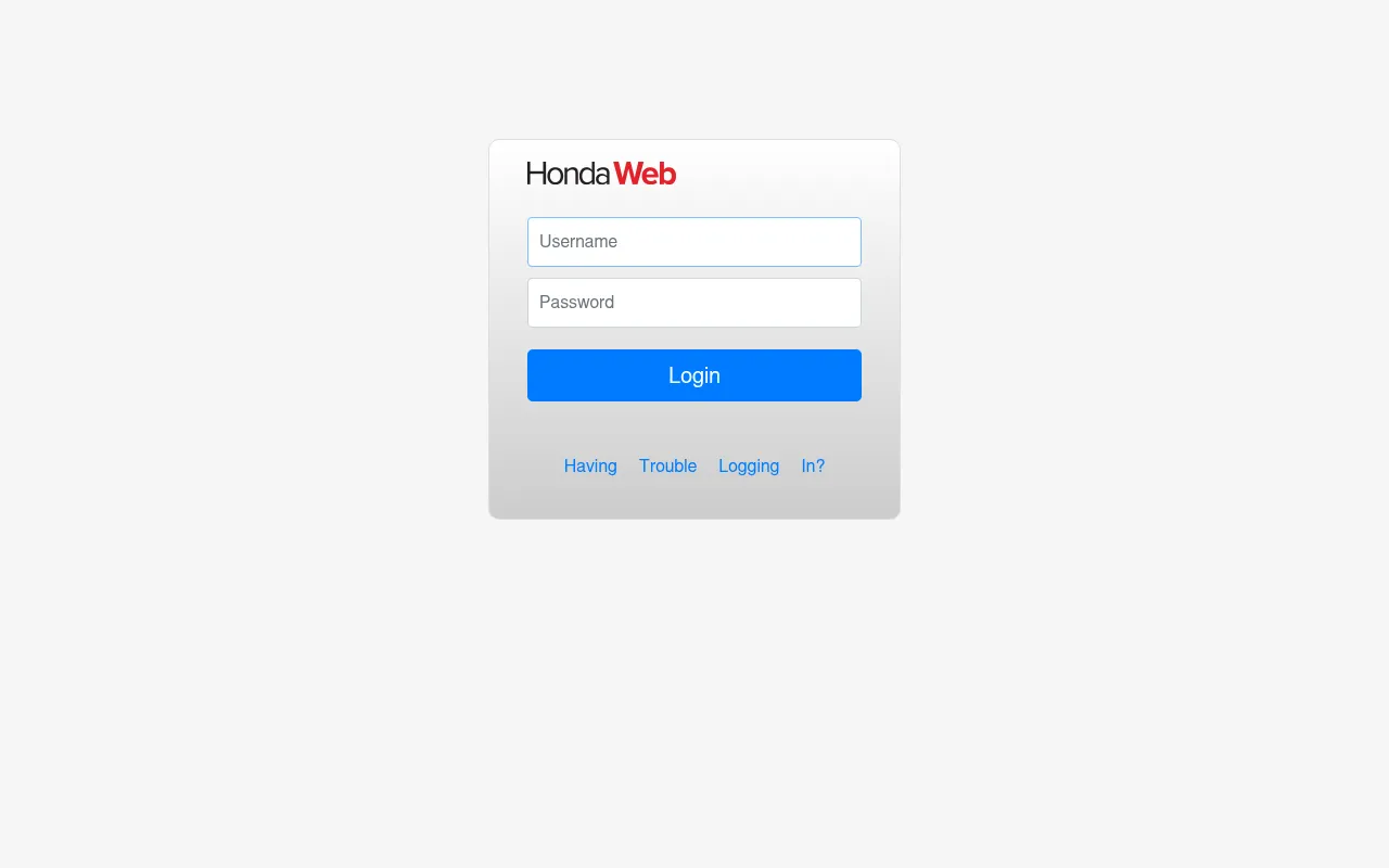 Screenshot of hondaweb.com