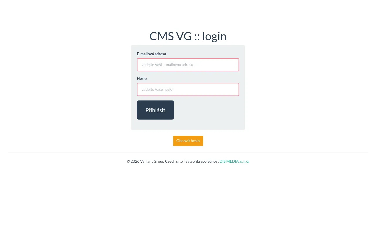 Screenshot of cms.vaillantgroup.org