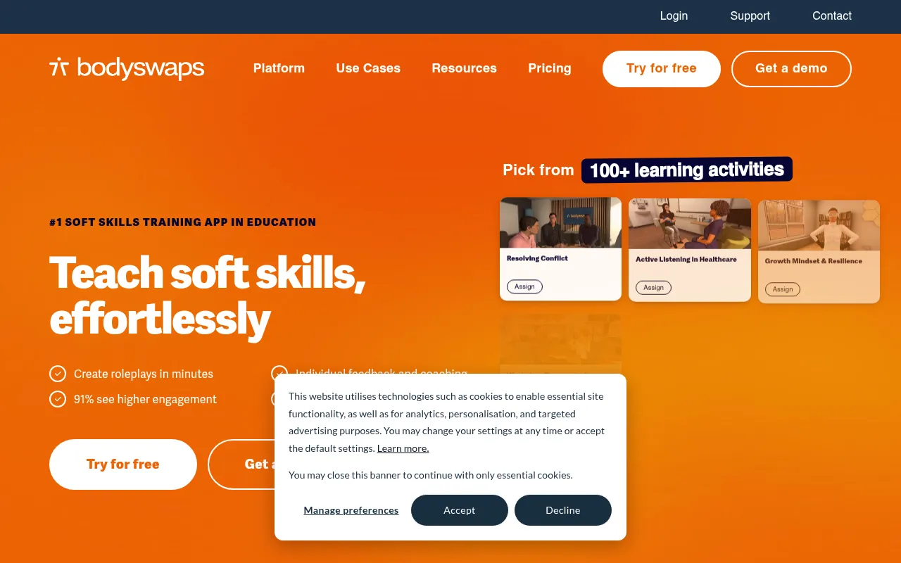Screenshot of bodyswaps.co