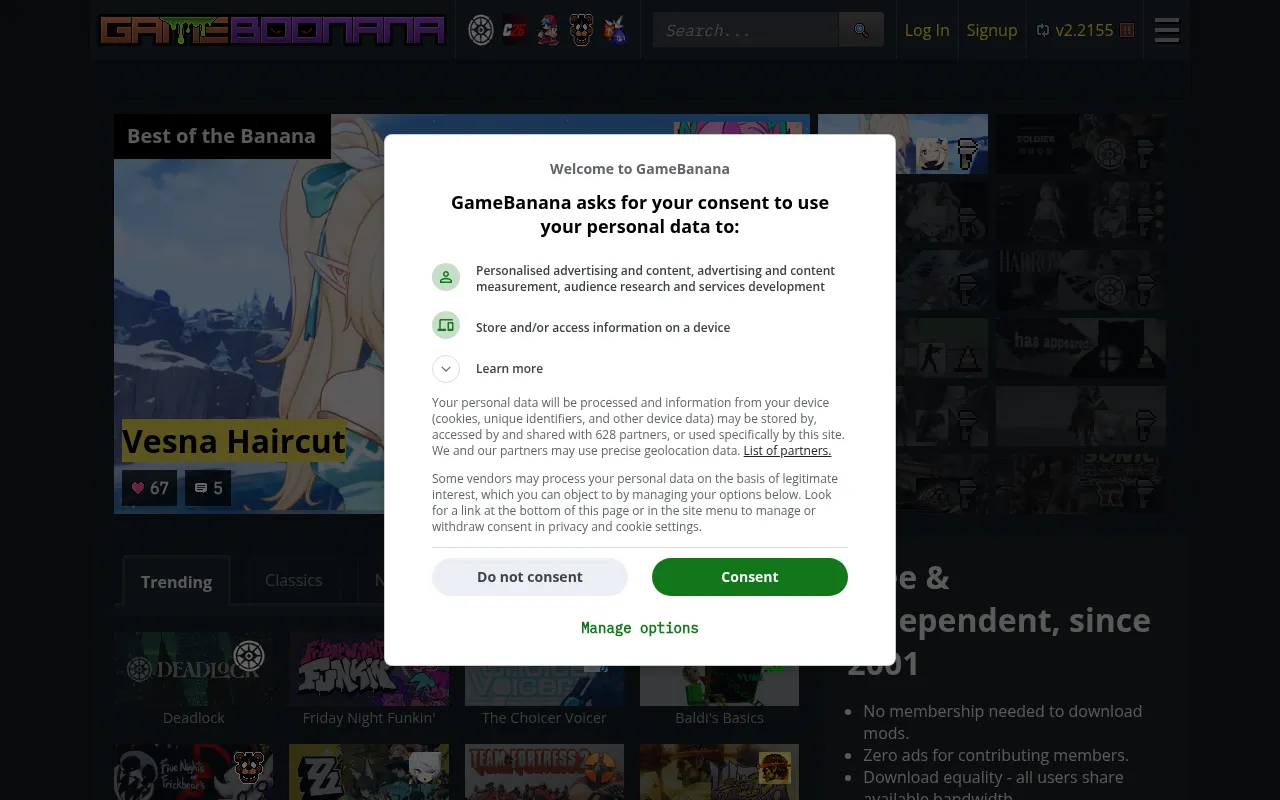 Screenshot of gamebanana.com