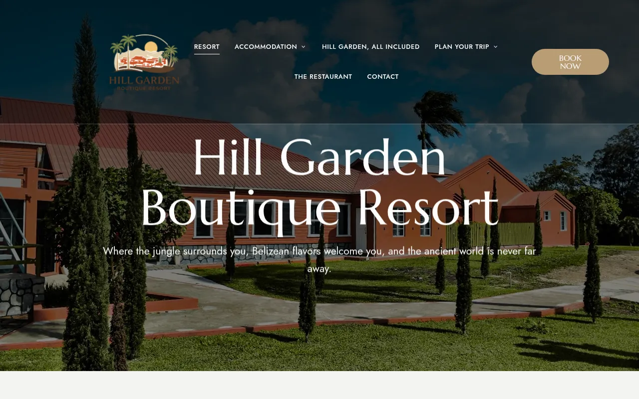 Screenshot of hillgardenbelize.com