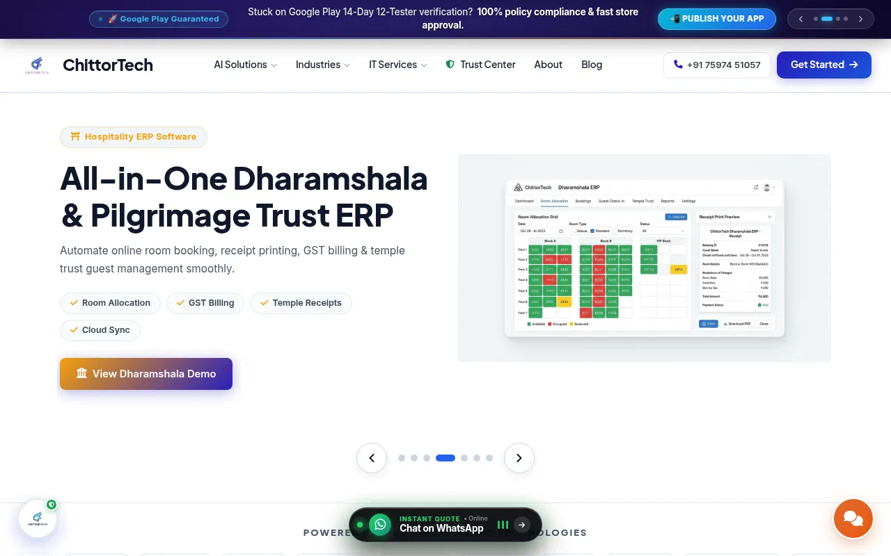 Screenshot of chittortech.in