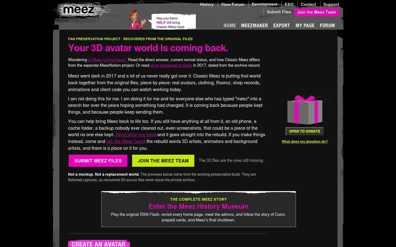 Screenshot of classicmeez.com