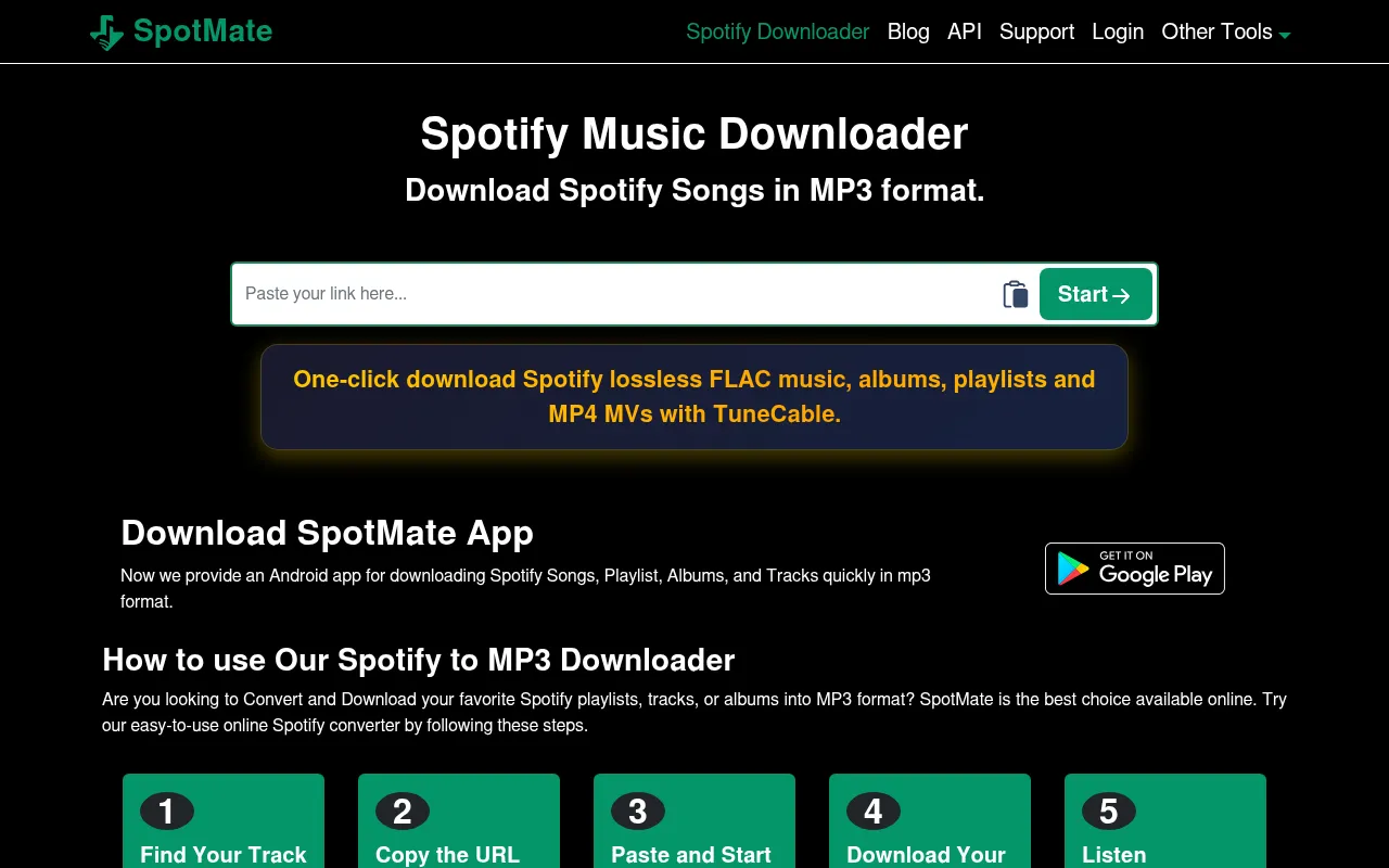 Screenshot of spotmate.online