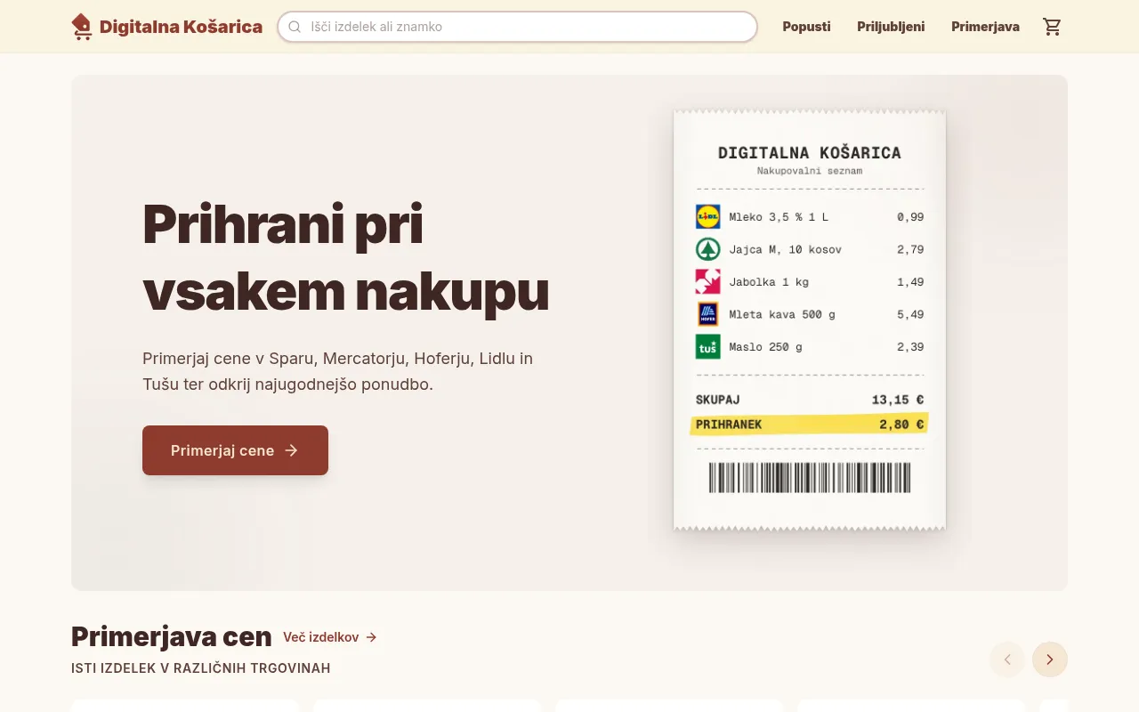 Screenshot of digitalna-kosarica.si