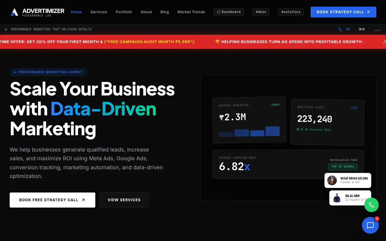 Screenshot of advertimizer.netlify.app