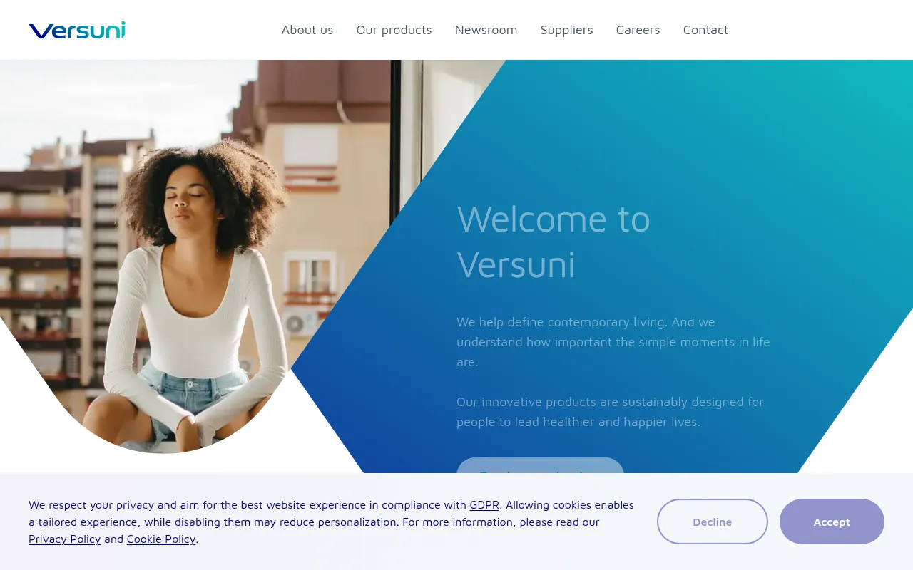 Screenshot of versuni.com