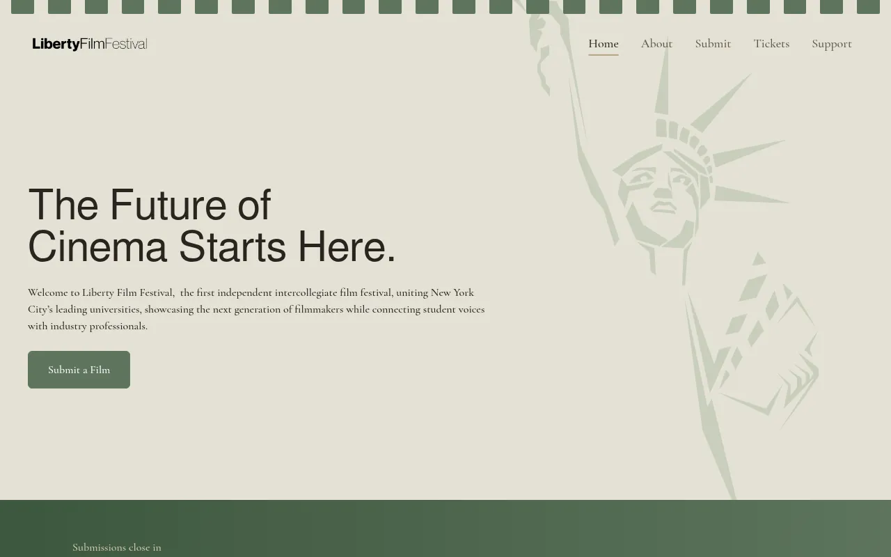 Screenshot of libertyfilmfestival.org