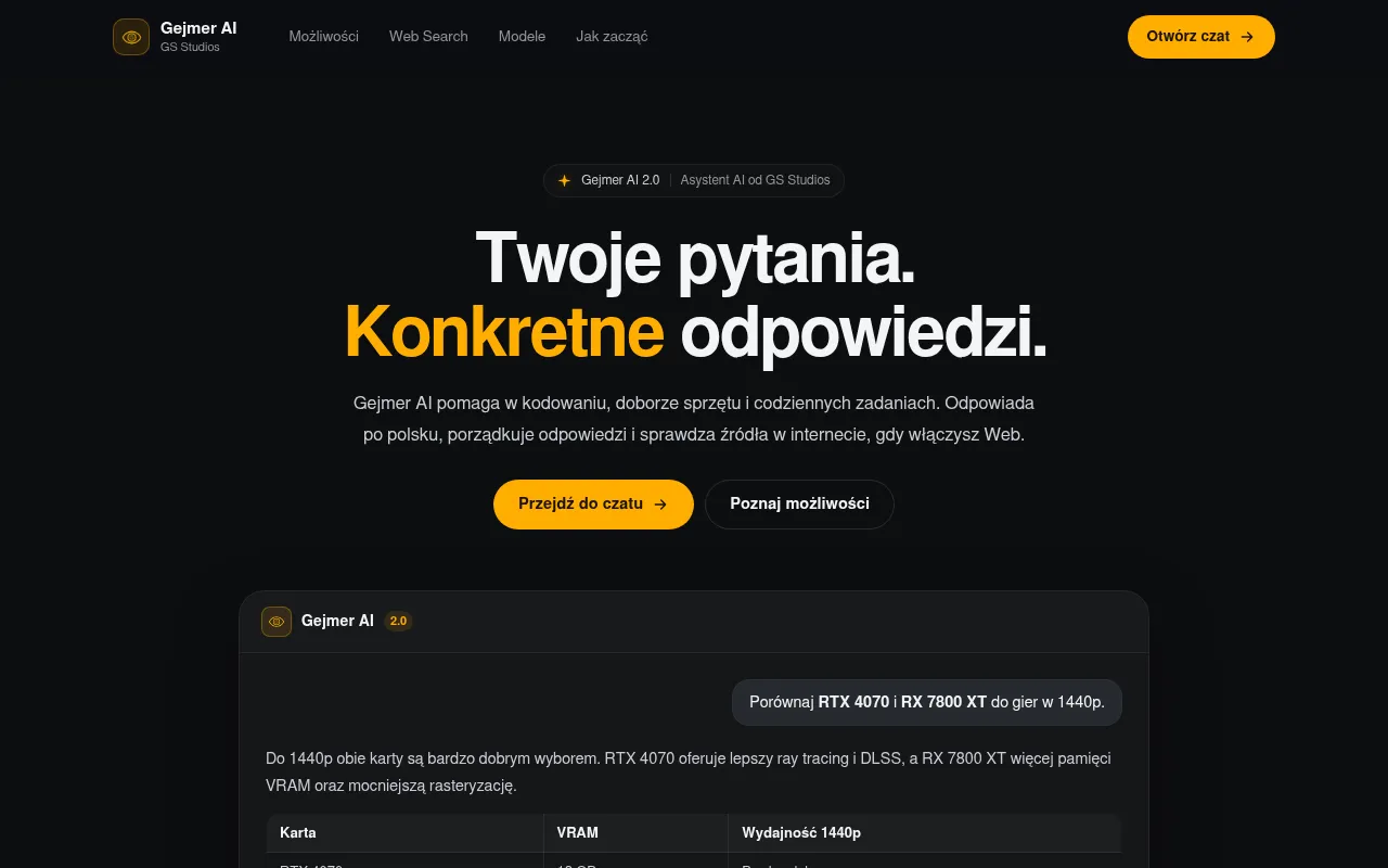 Screenshot of ai.gservers.com.pl