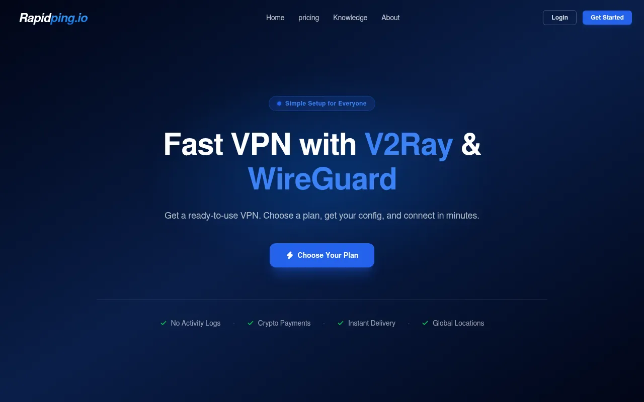 Screenshot of rapidping.io
