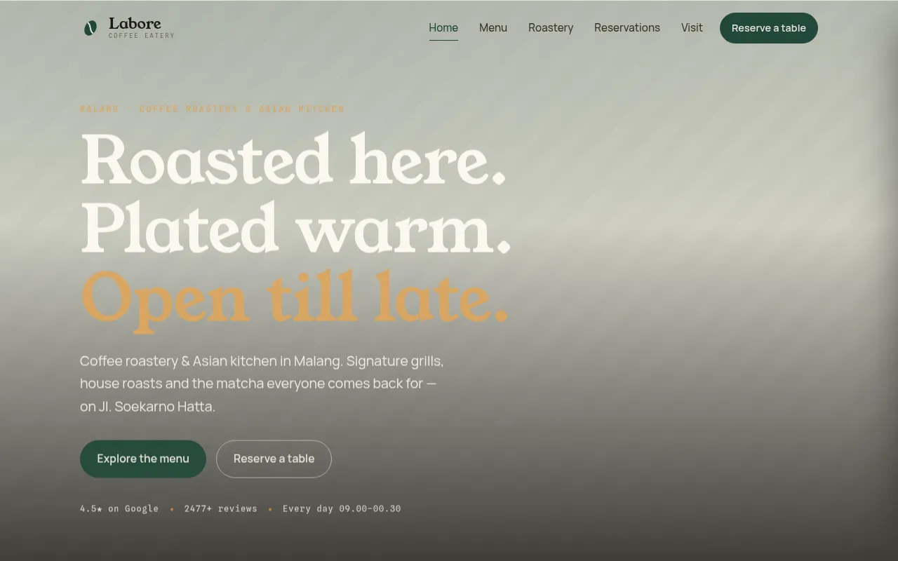 Screenshot of laborecoffe.com