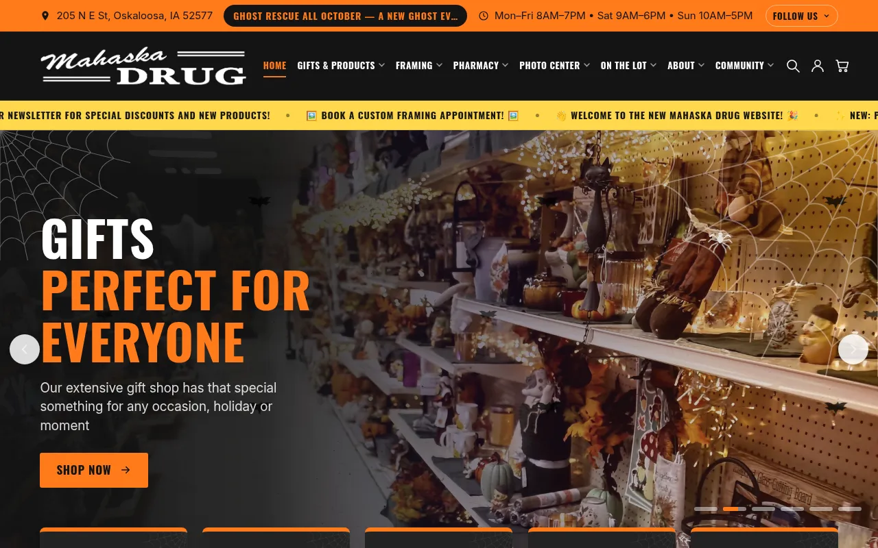 Screenshot of mahaskadrug.com