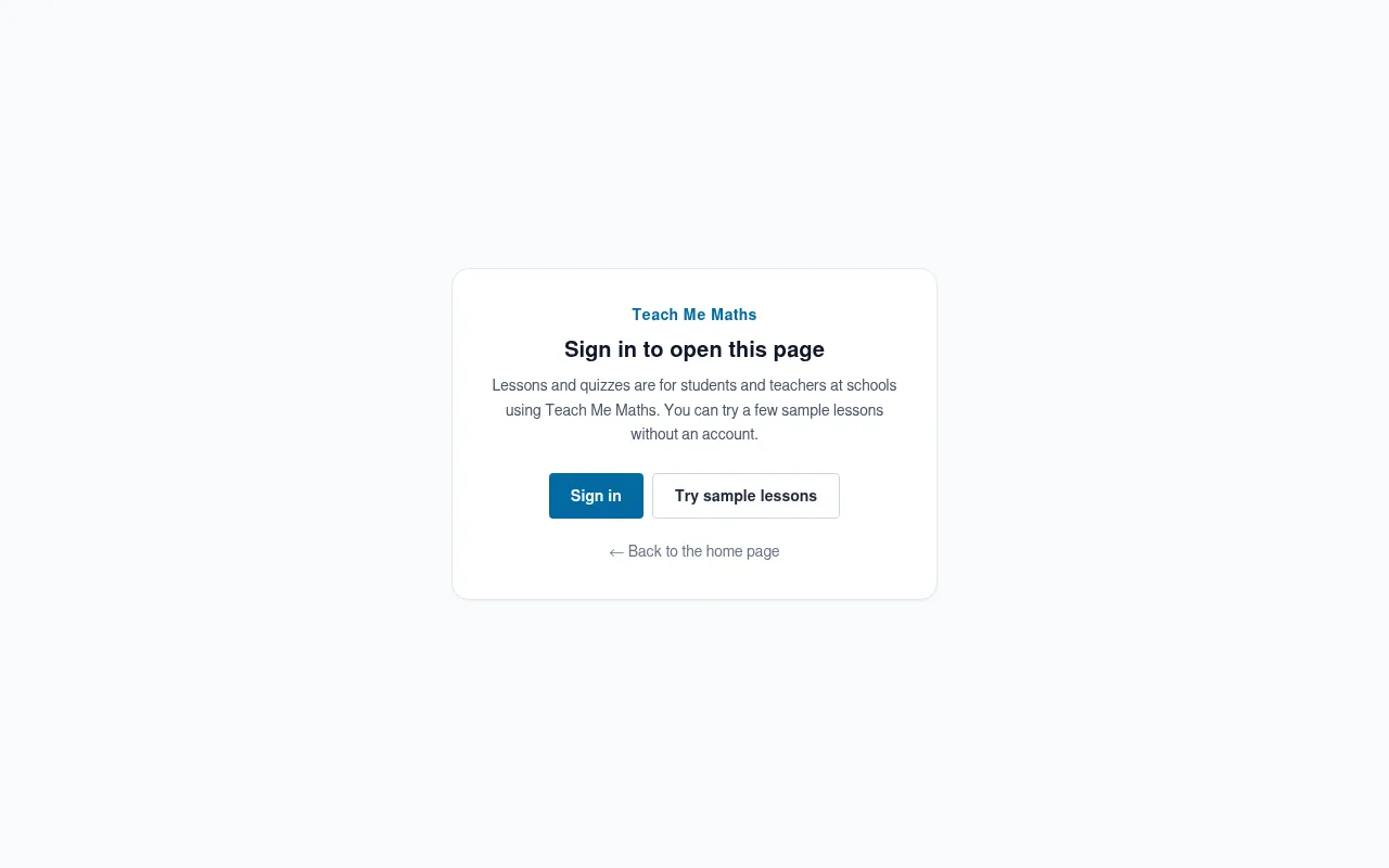 Screenshot of teachmemaths.base44.app