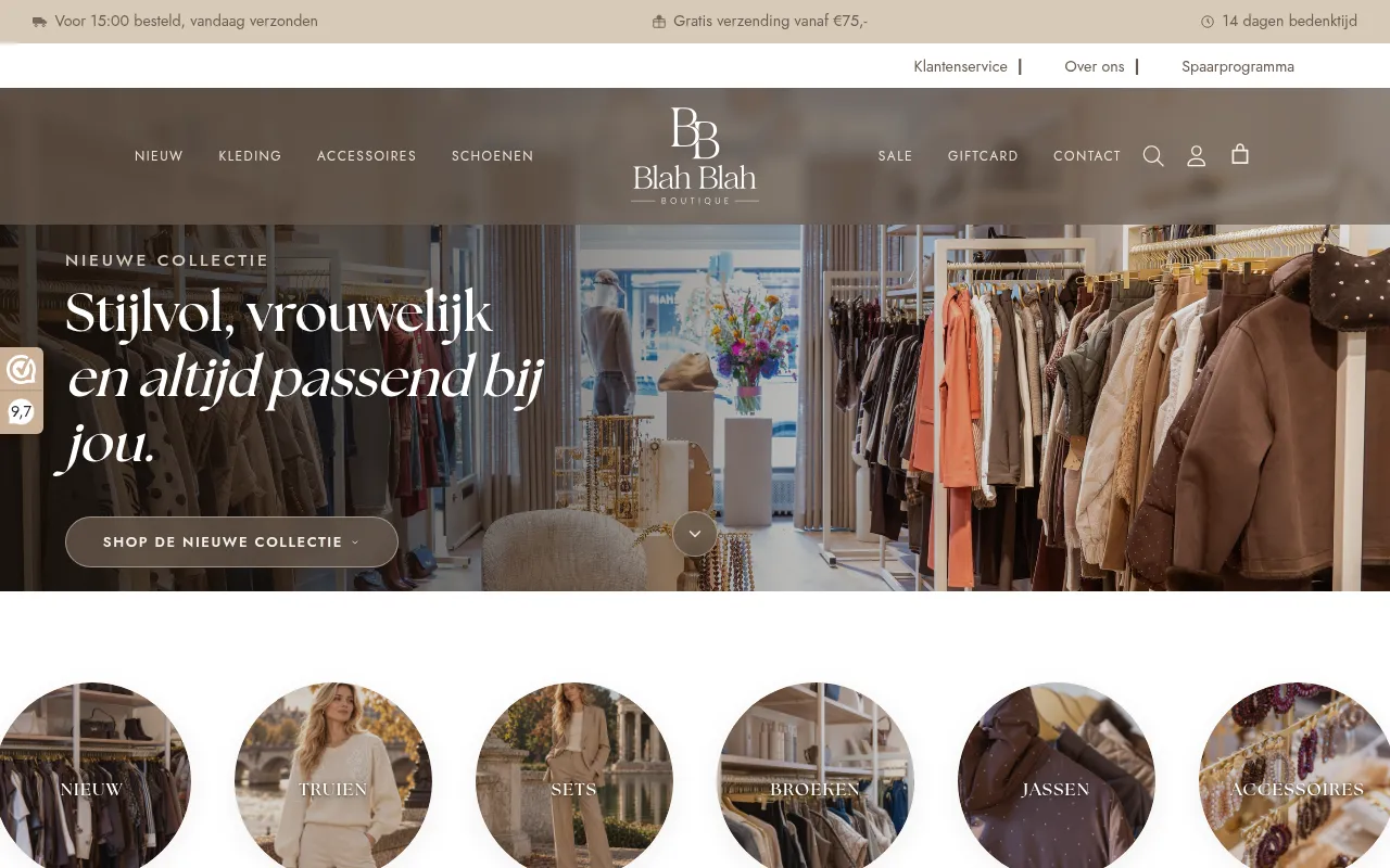 Screenshot of blahblahboutique.nl