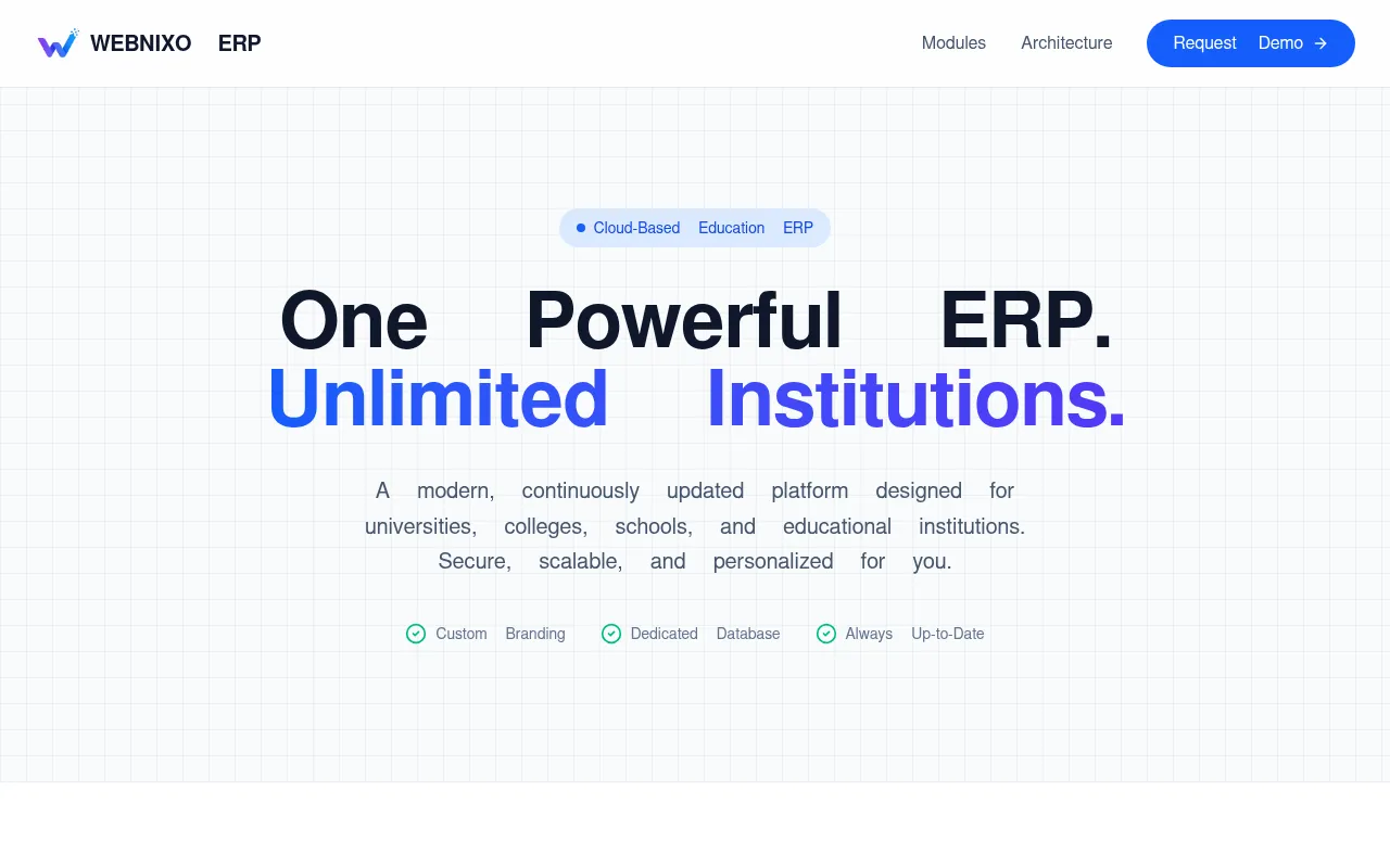 Screenshot of erp.webnixo.in