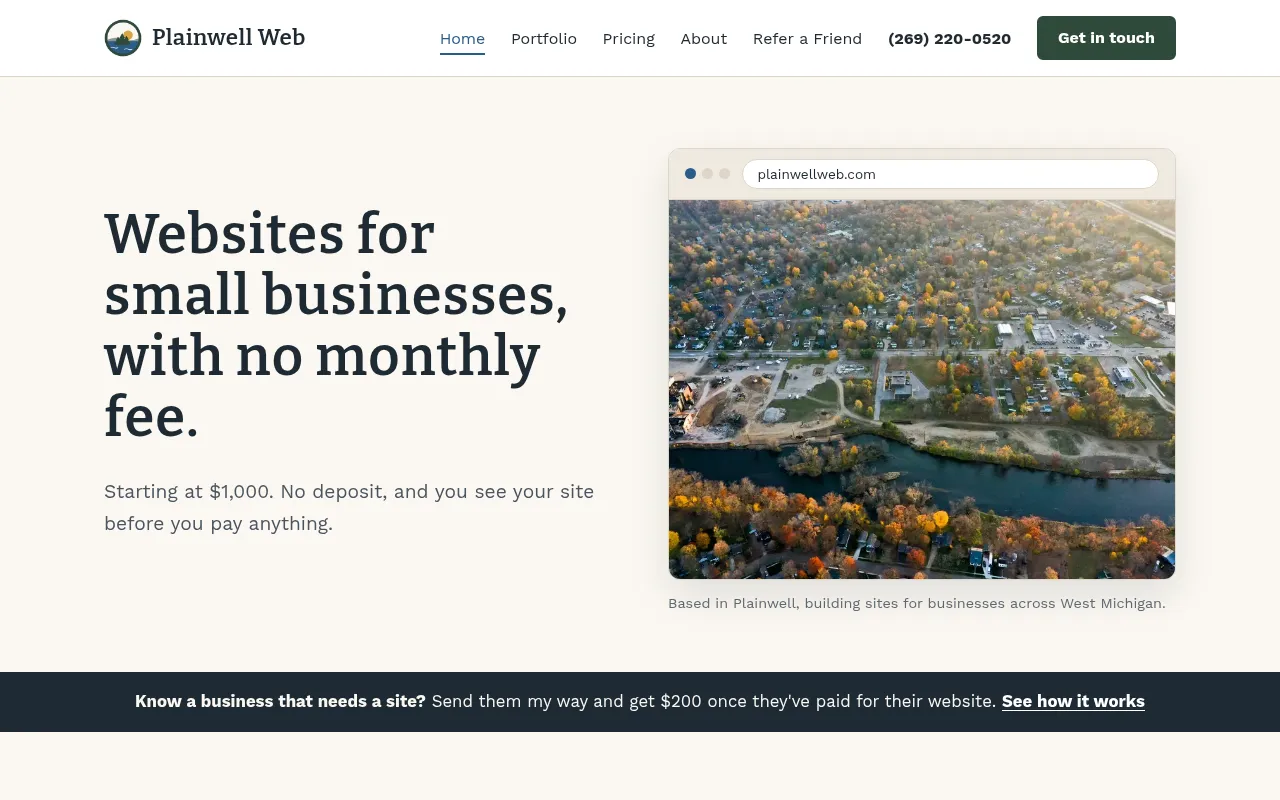 Screenshot of plainwellweb.com