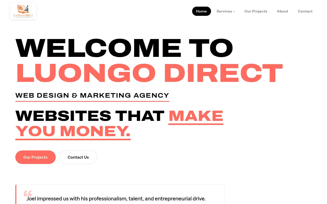 Screenshot of luongodirect.io