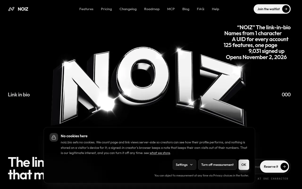 Screenshot of noiz.bio