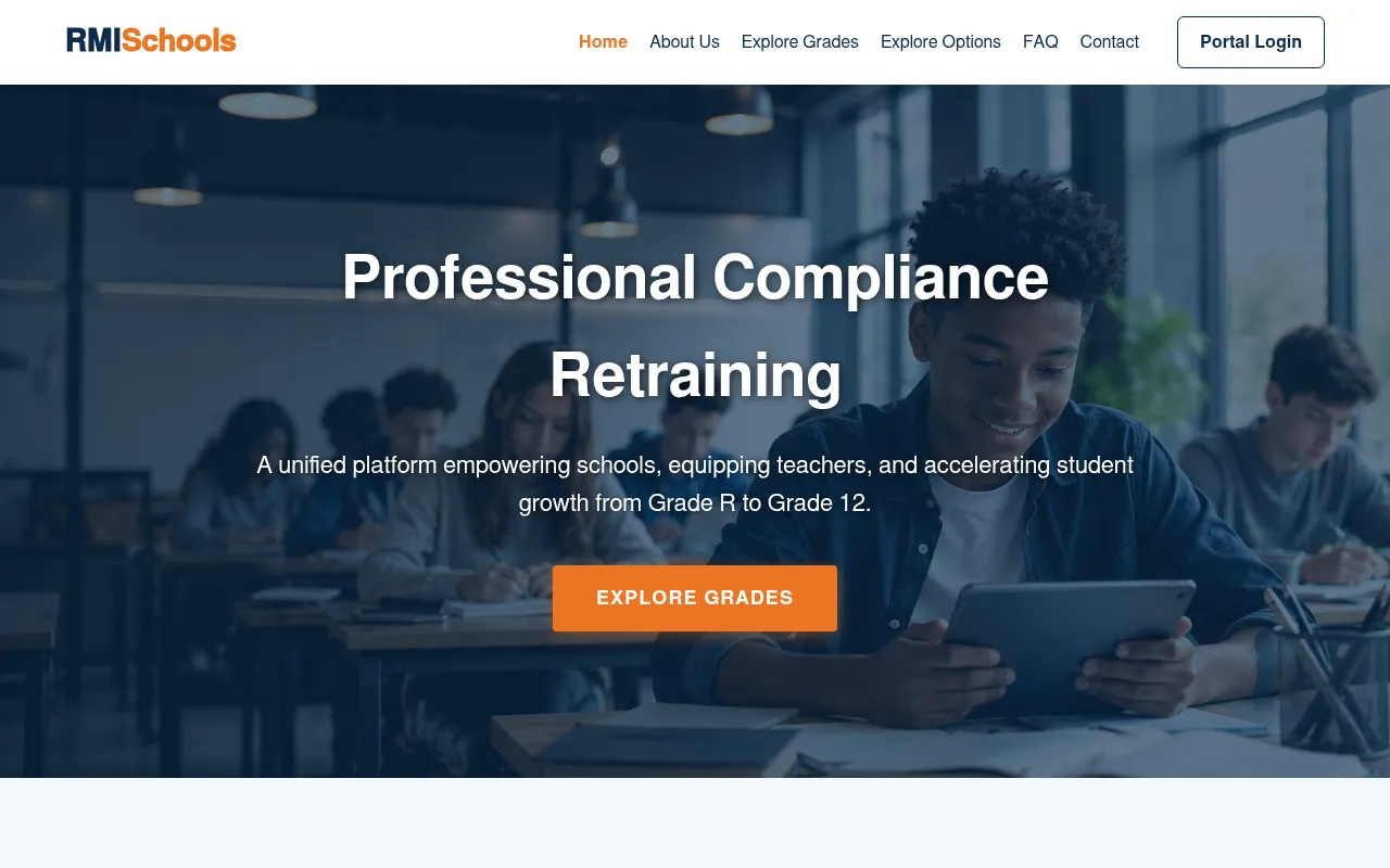 Screenshot of rmi-schools.co.za