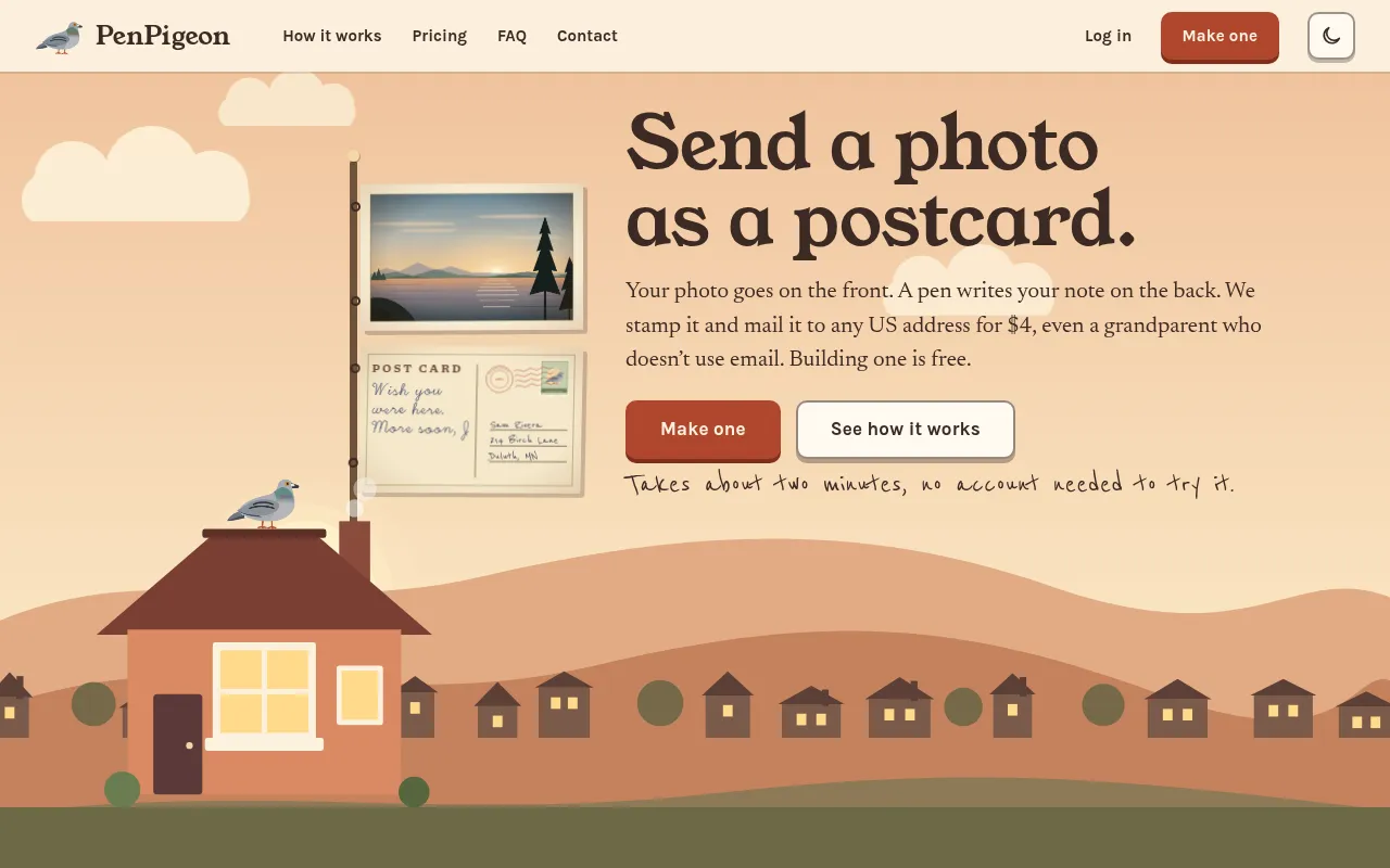 Screenshot of penpigeon.com