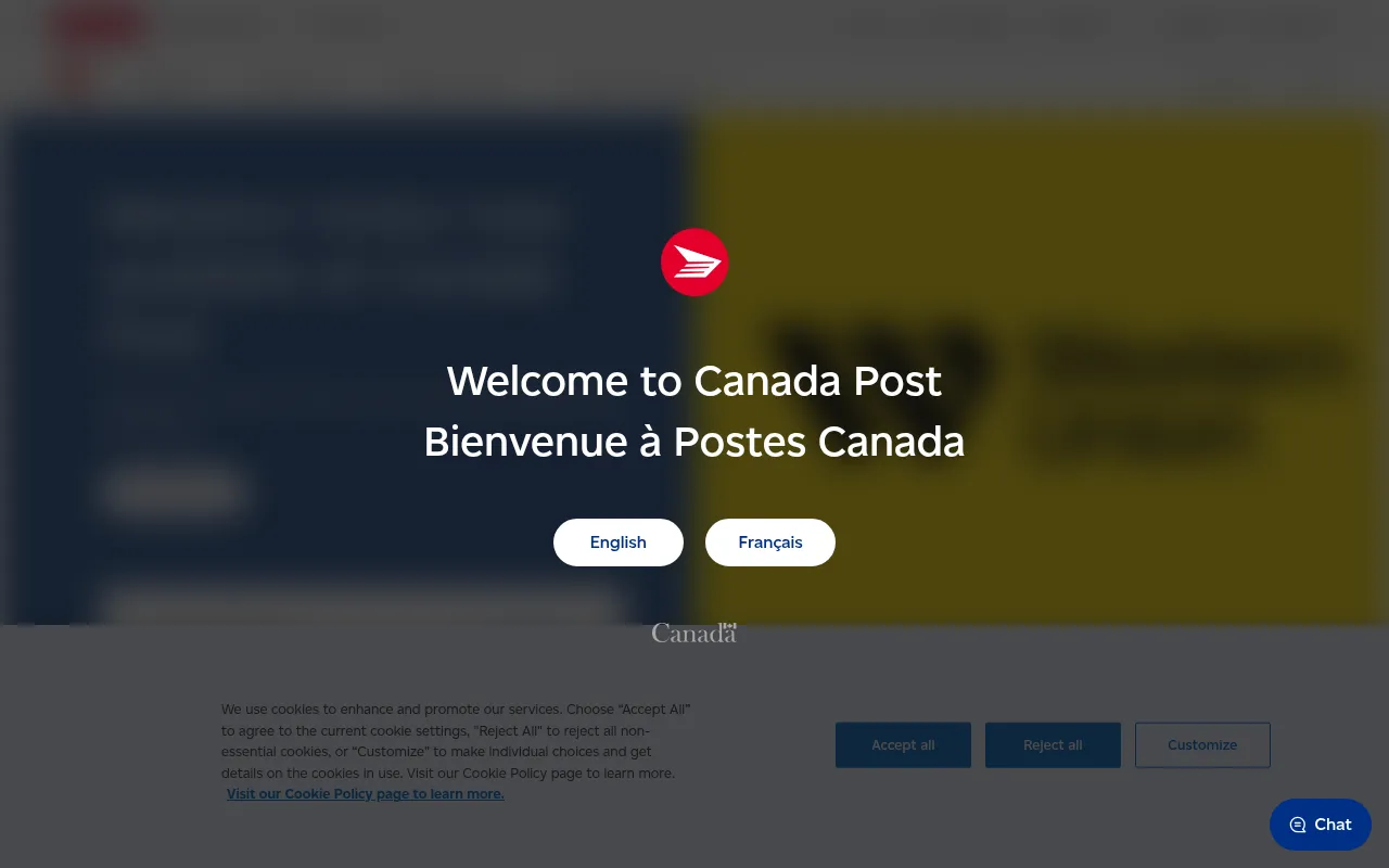 Screenshot of canadapost-postescanada.ca