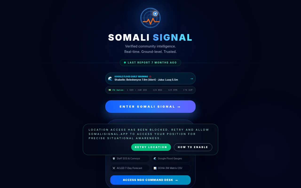 Screenshot of somalisignal.app