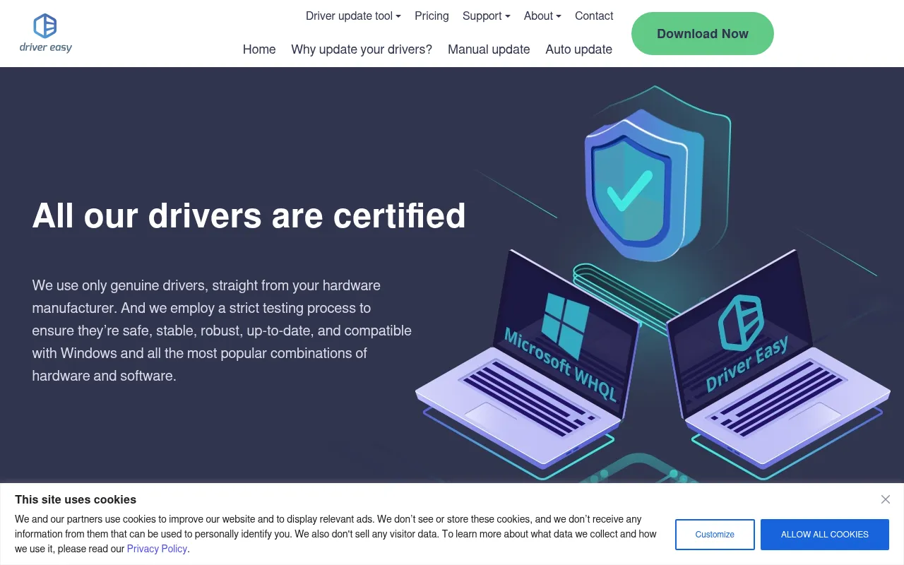 Screenshot of drivereasy.com