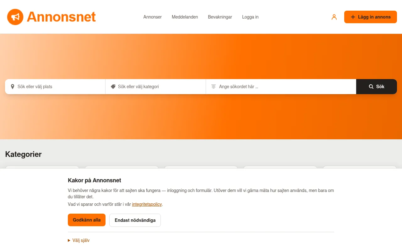 Screenshot of annonsnet.se