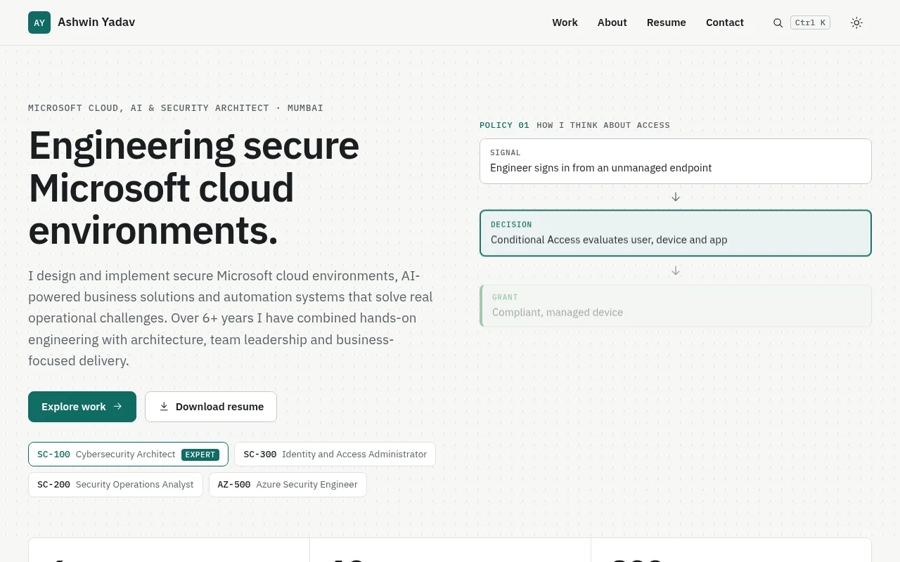 Screenshot of ashwinyadav.com