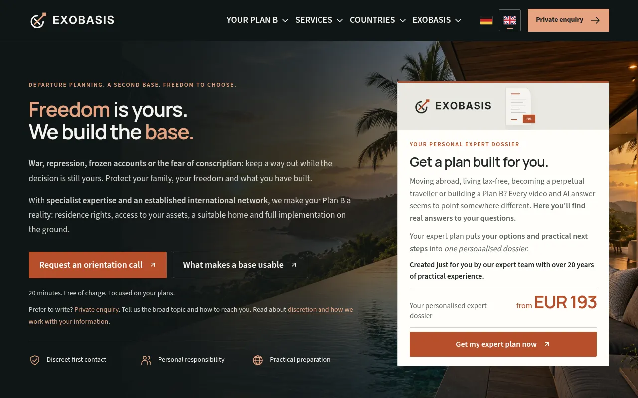 Screenshot of exobasis.com