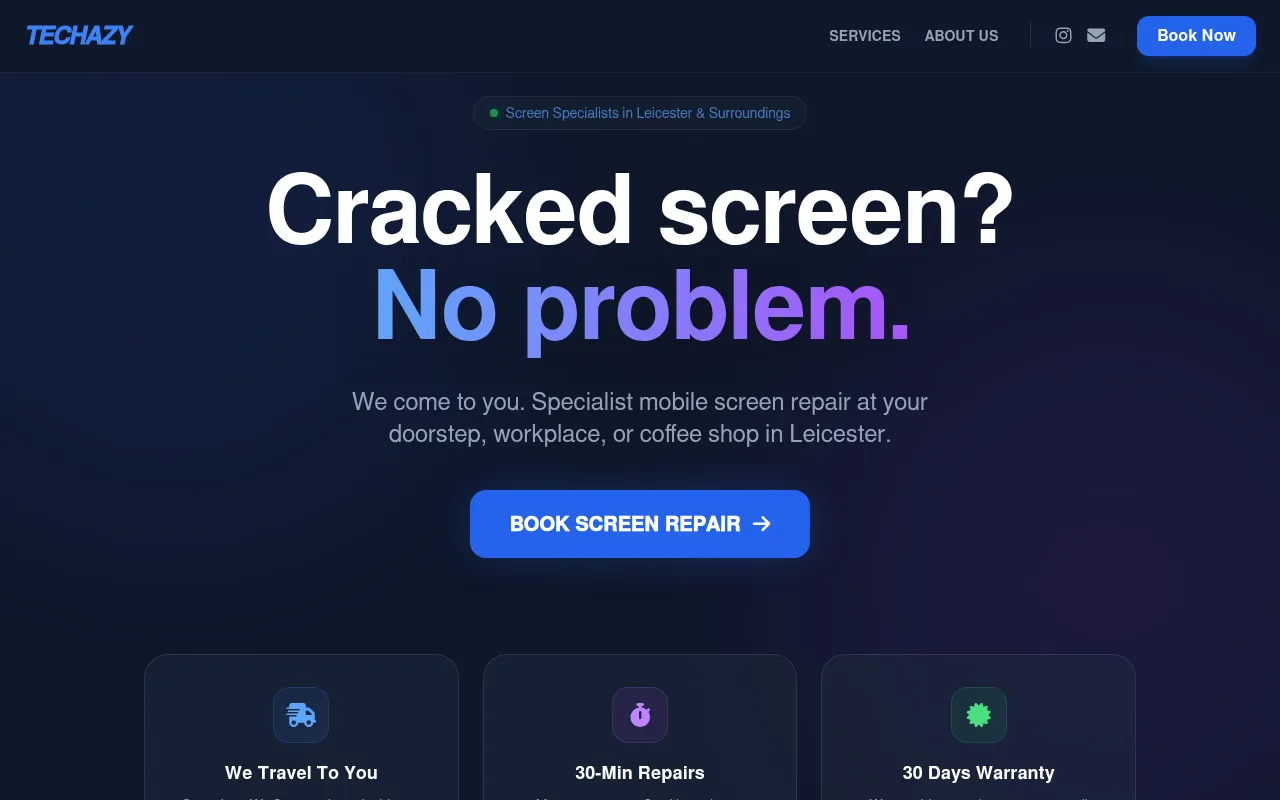 Screenshot of techazy.co.uk