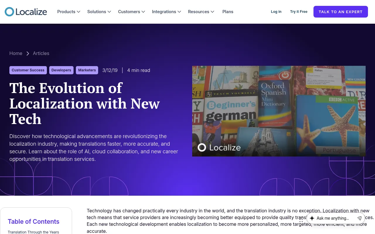 Screenshot of localizejs.com