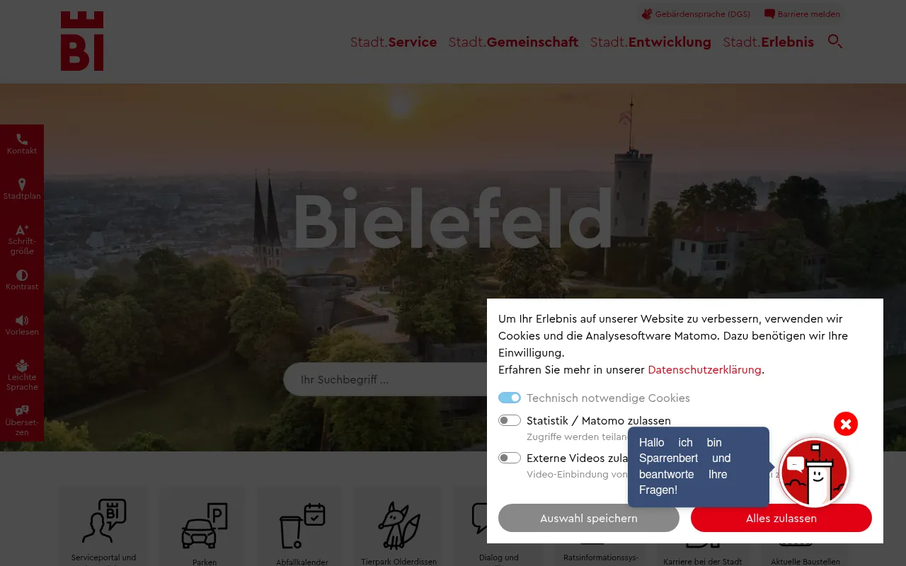 bielefeld.de screenshot