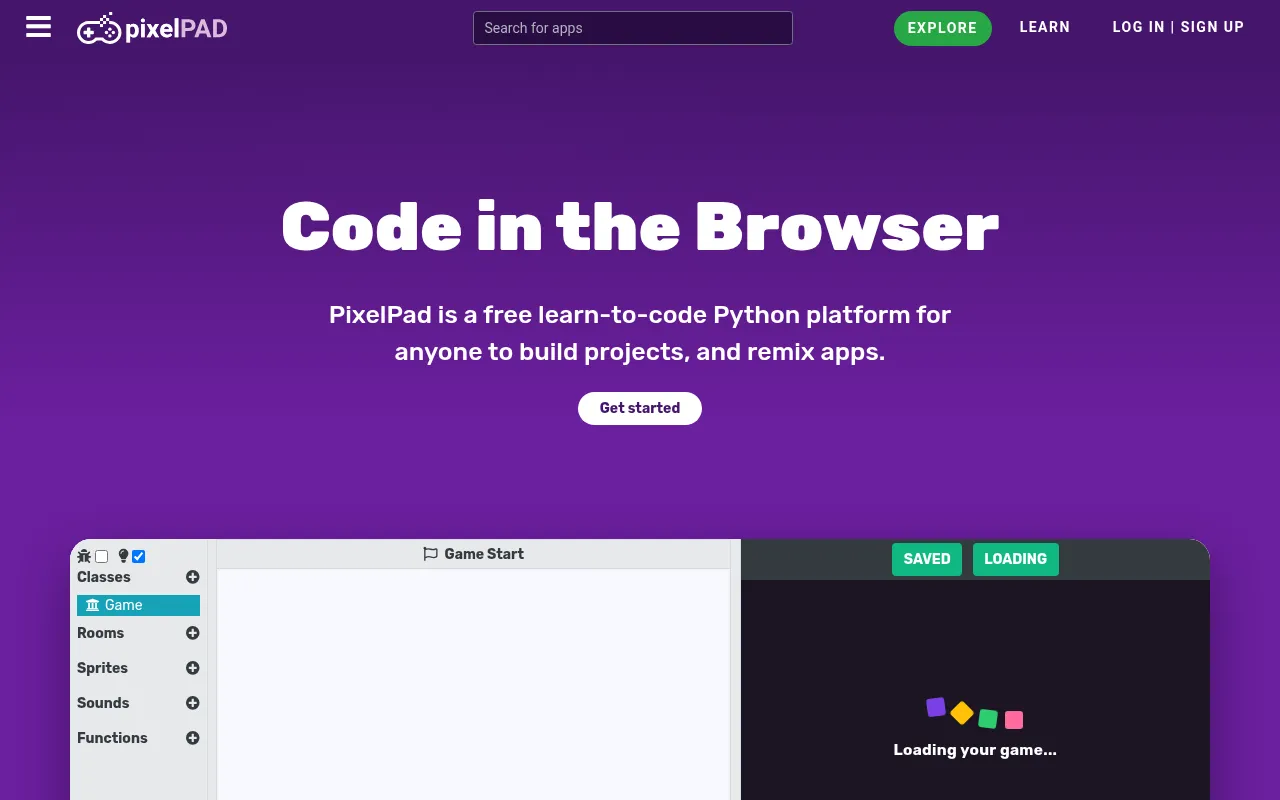Screenshot of pixelpad.io