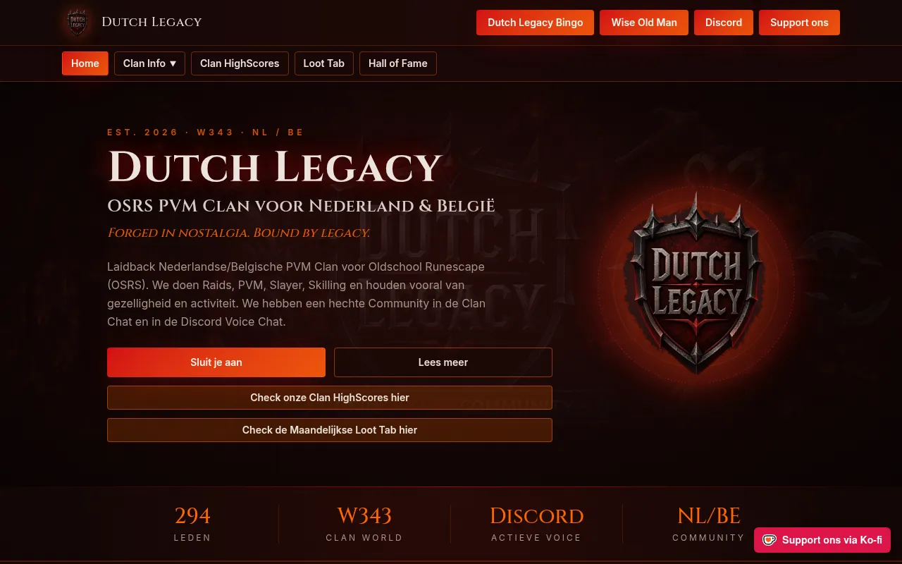 Screenshot of legacy-osrs.nl