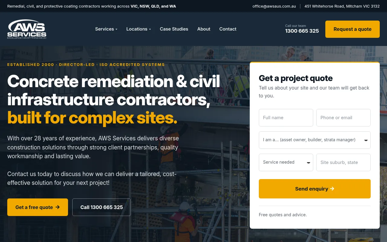 Screenshot of awsservices.com.au