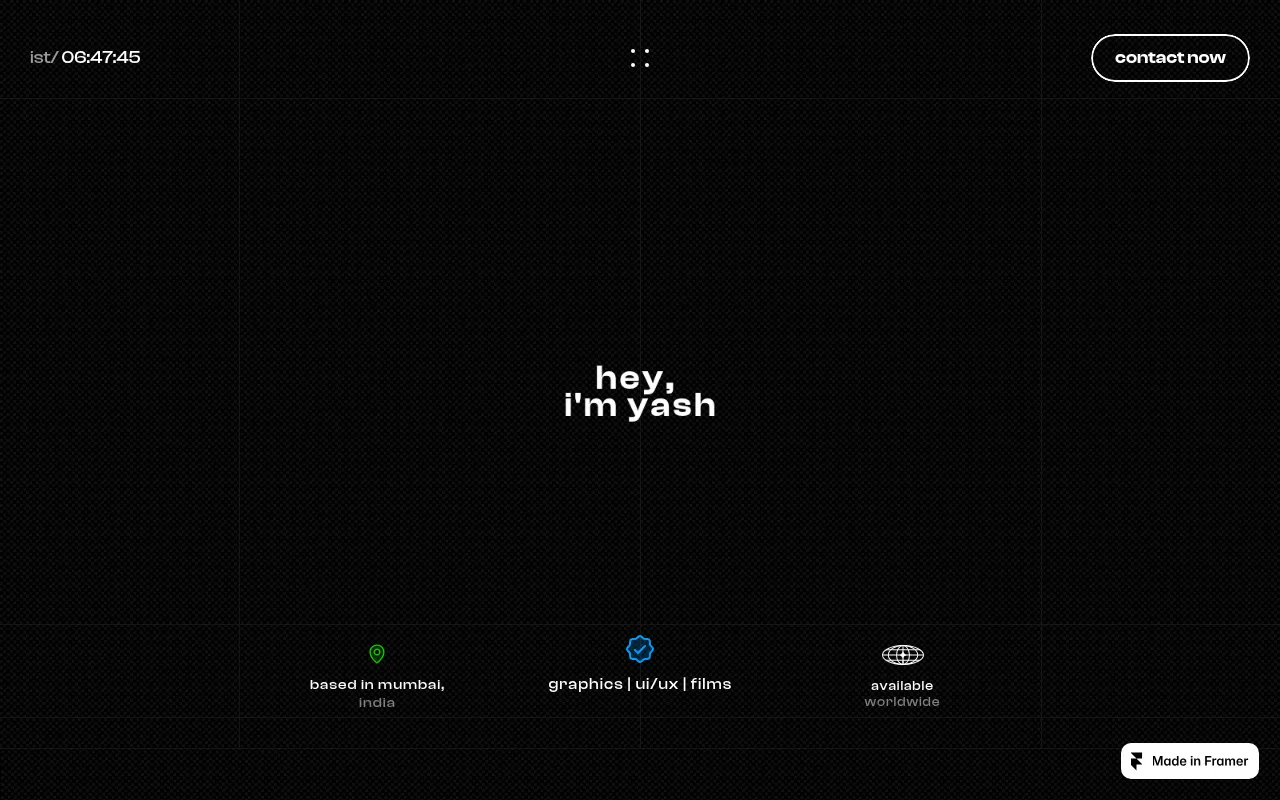 Screenshot of yashdes.framer.ai