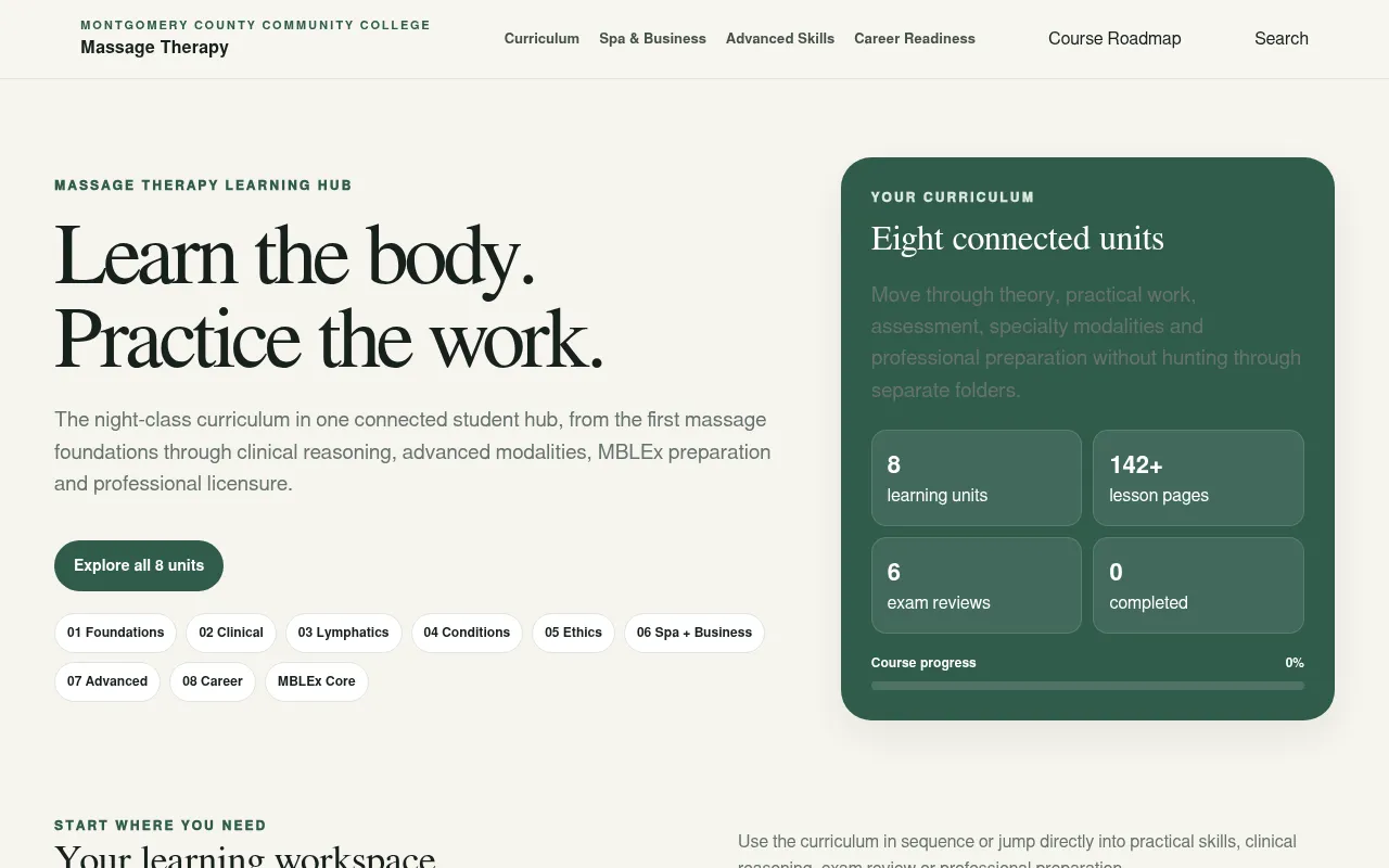 Screenshot of mc3massage.org