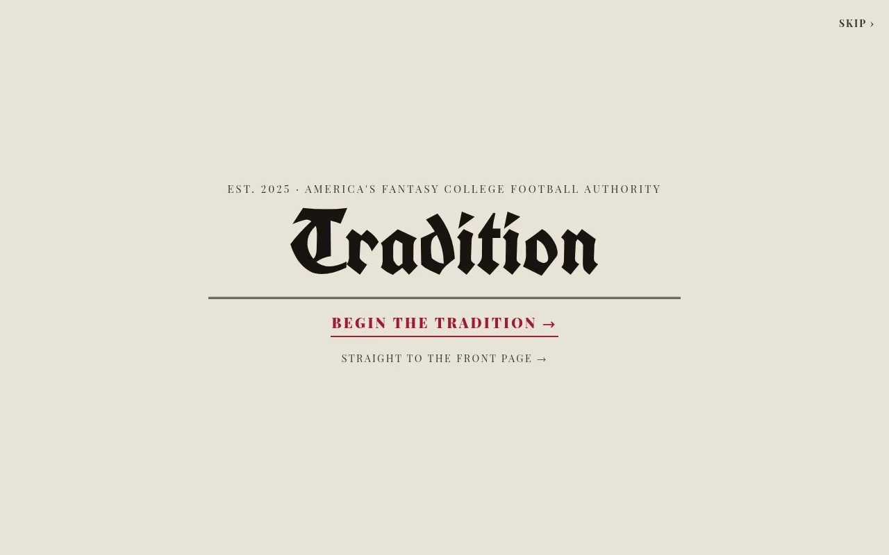 Screenshot of traditionfantasy.com