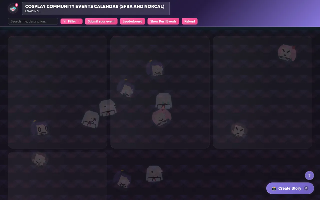 Screenshot of events.ota.moe