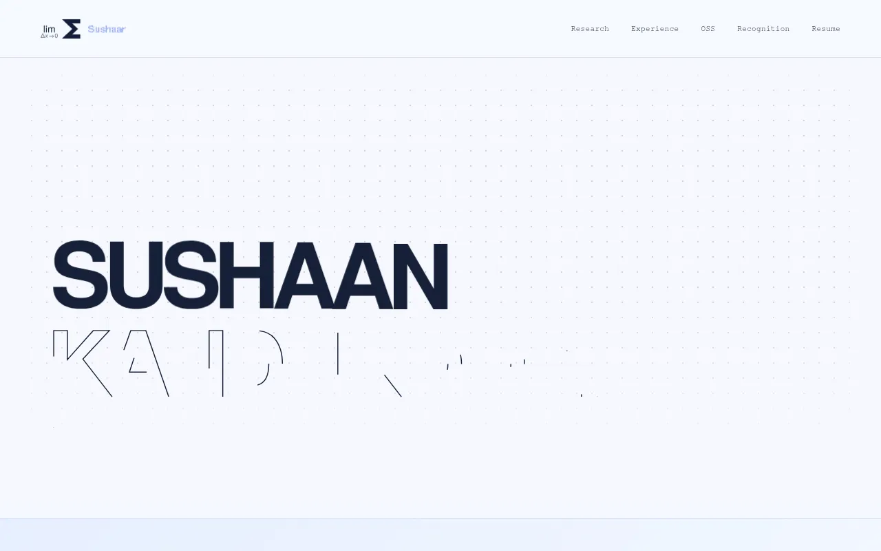Screenshot of sushaan.com