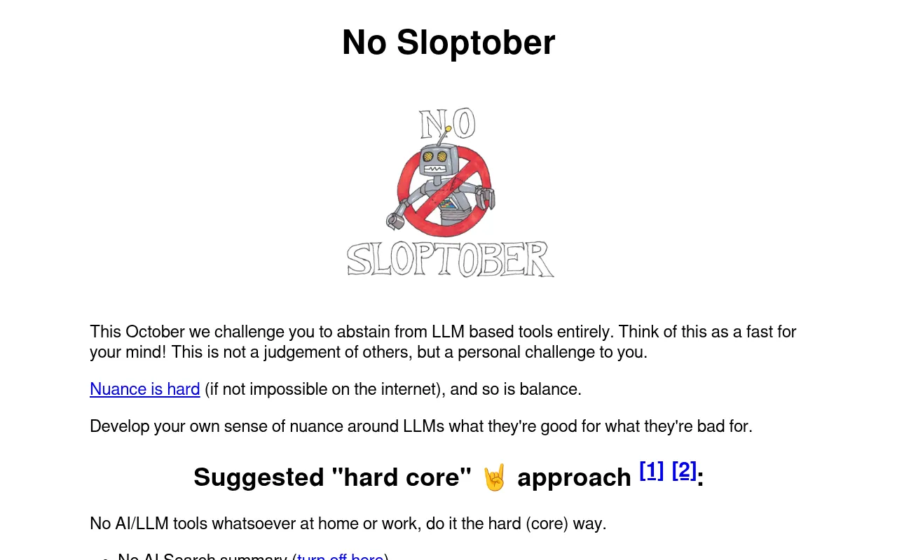 Screenshot of no-sloptober.com