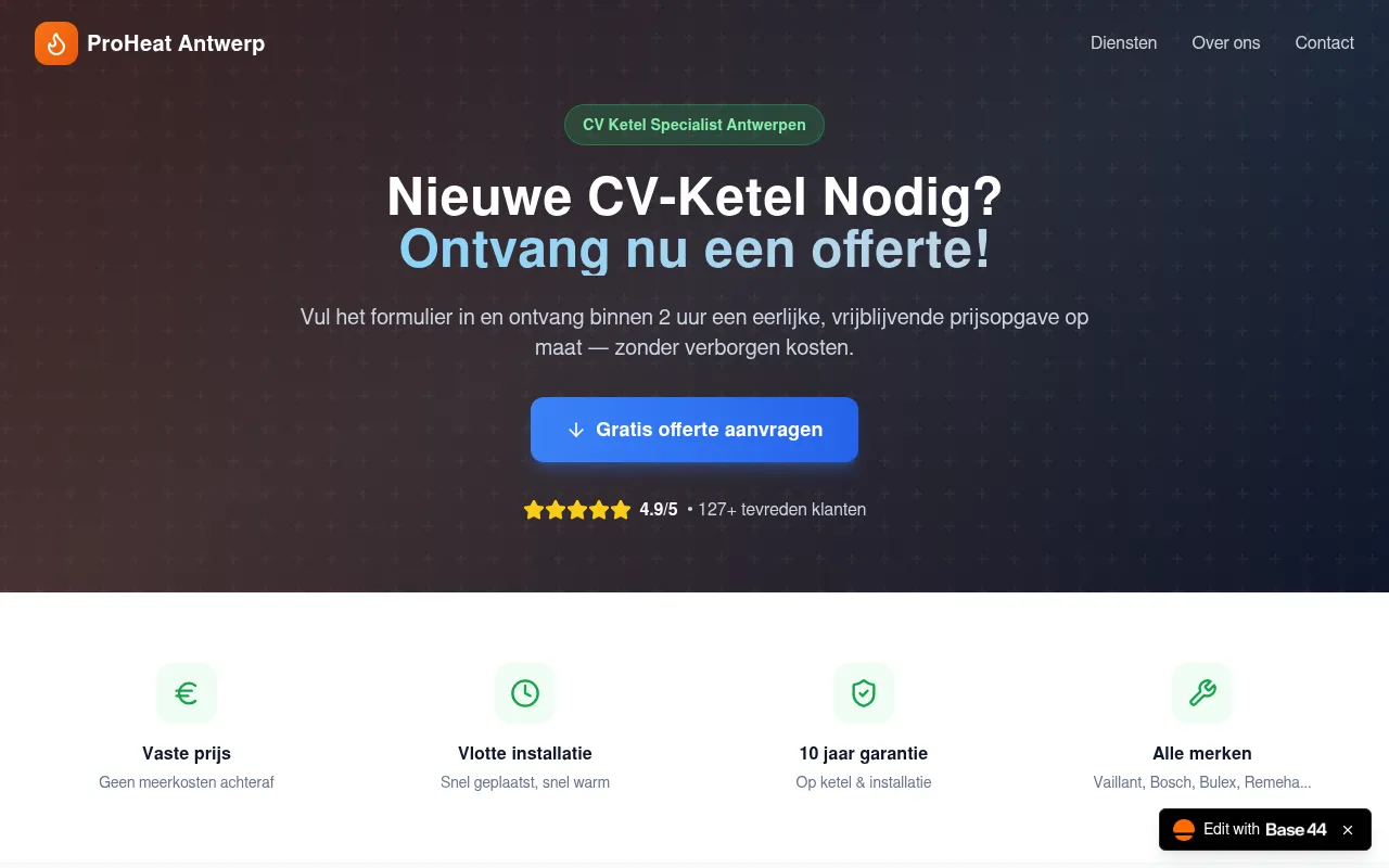 Screenshot of proheatantwerp.com