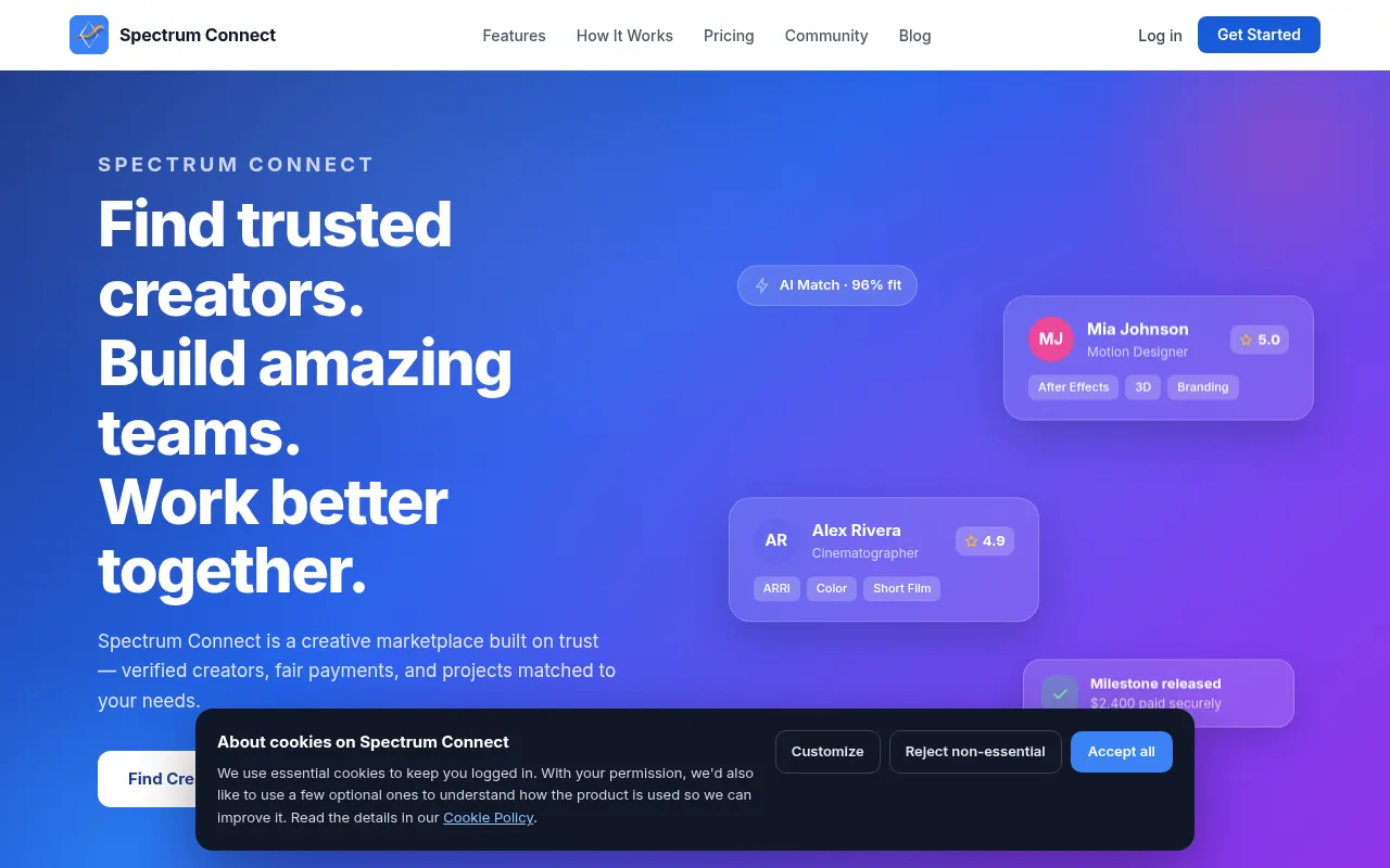 Screenshot of spectrumconect.com