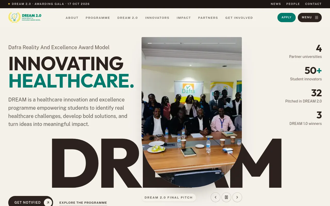 Screenshot of dafradream.org