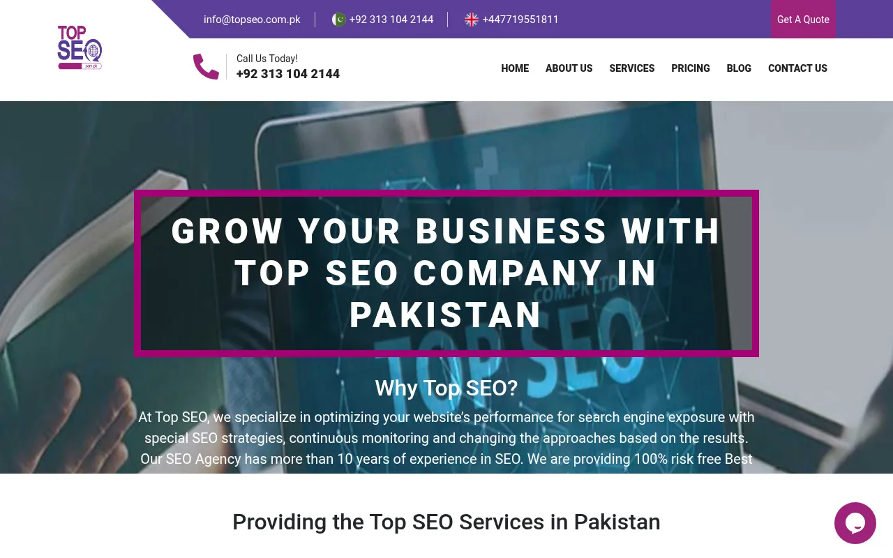 Screenshot of topseo.com.pk