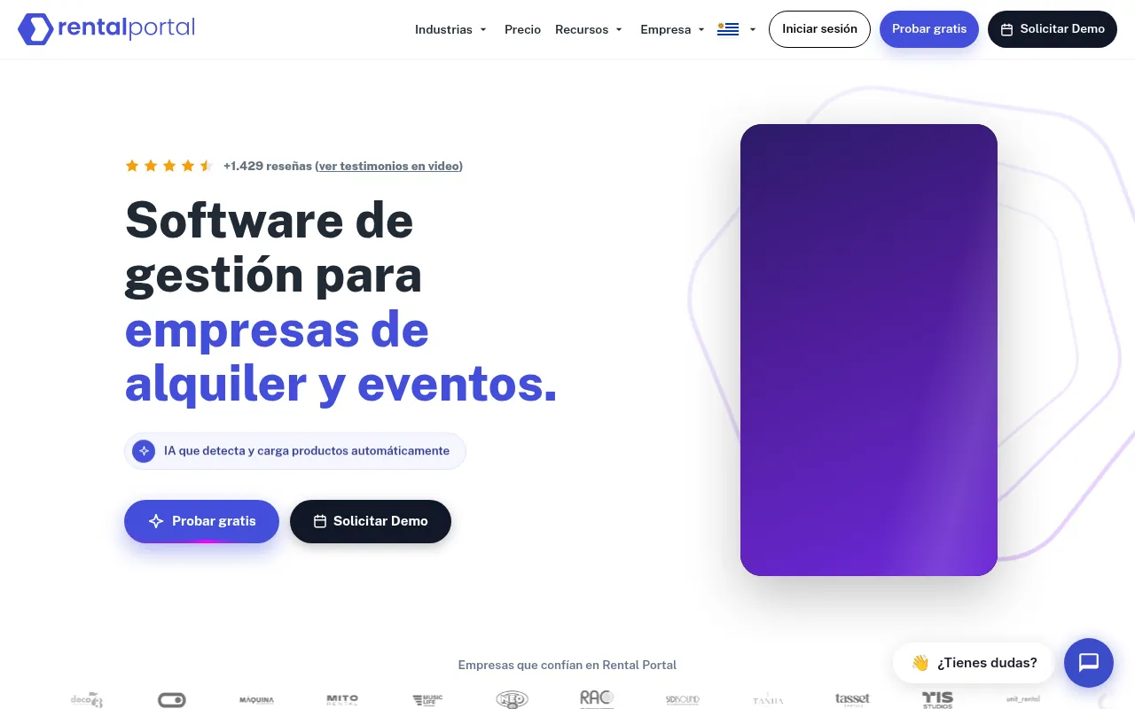 Screenshot of rentalportal.io