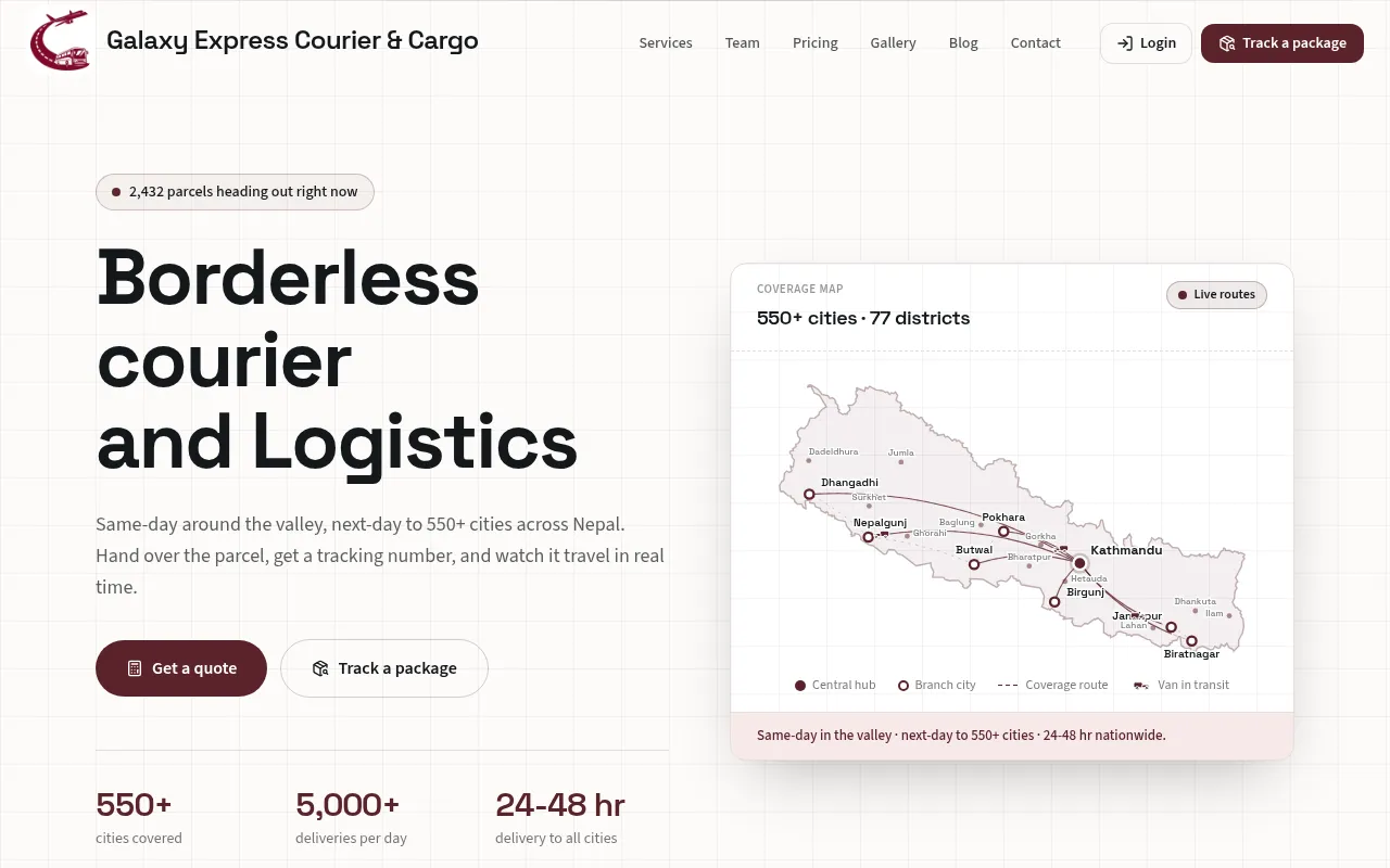 Screenshot of galaxyexpress.com.np
