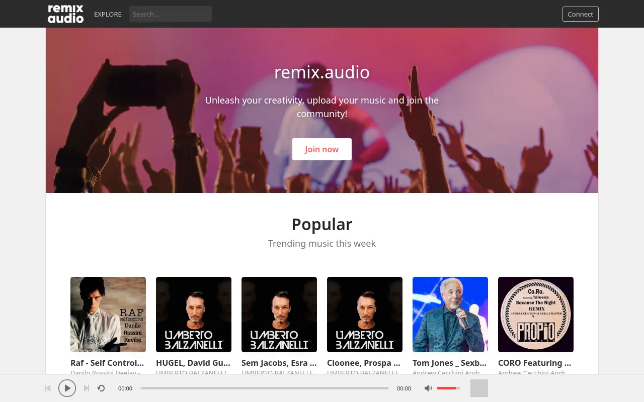 Screenshot of remix.audio